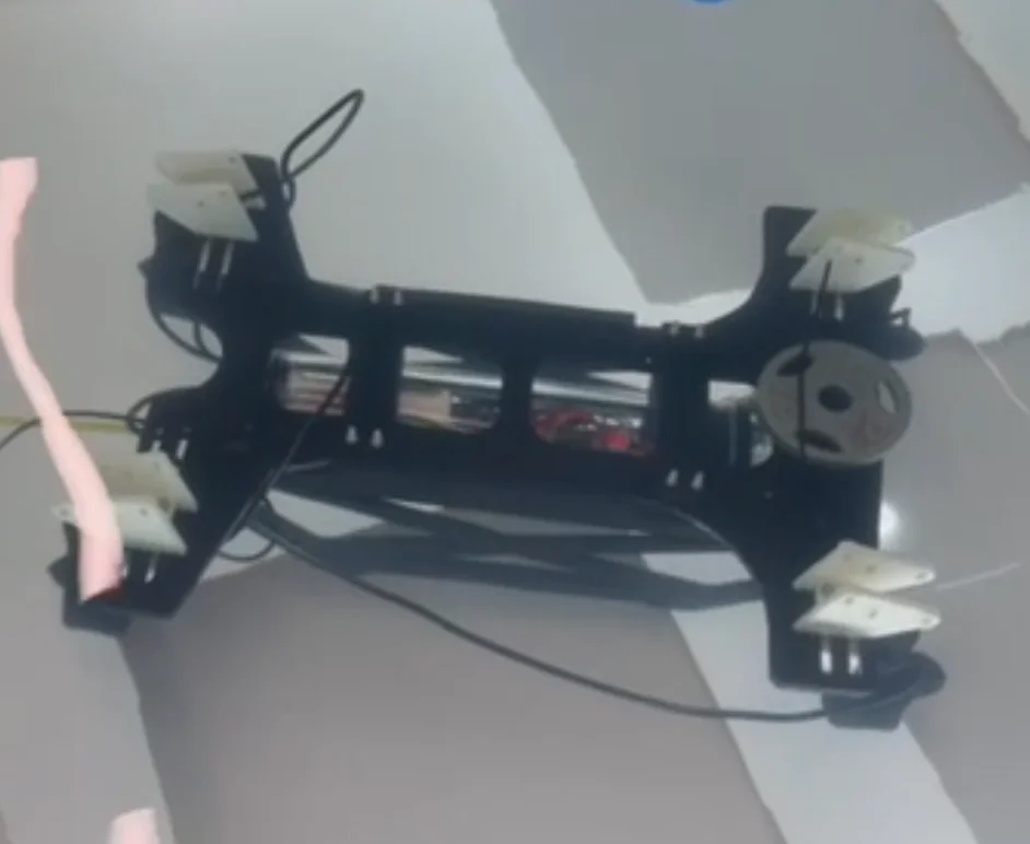 Validating the design: The ROV successfully underwater, proving the waterproofing and propulsion systems.