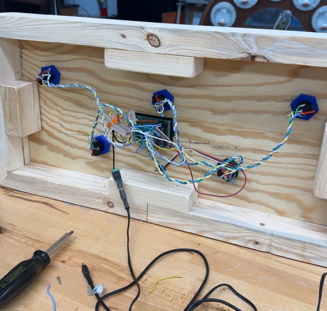 Soldering and assembling the components to a perf board, we made a clean and organized circuit.