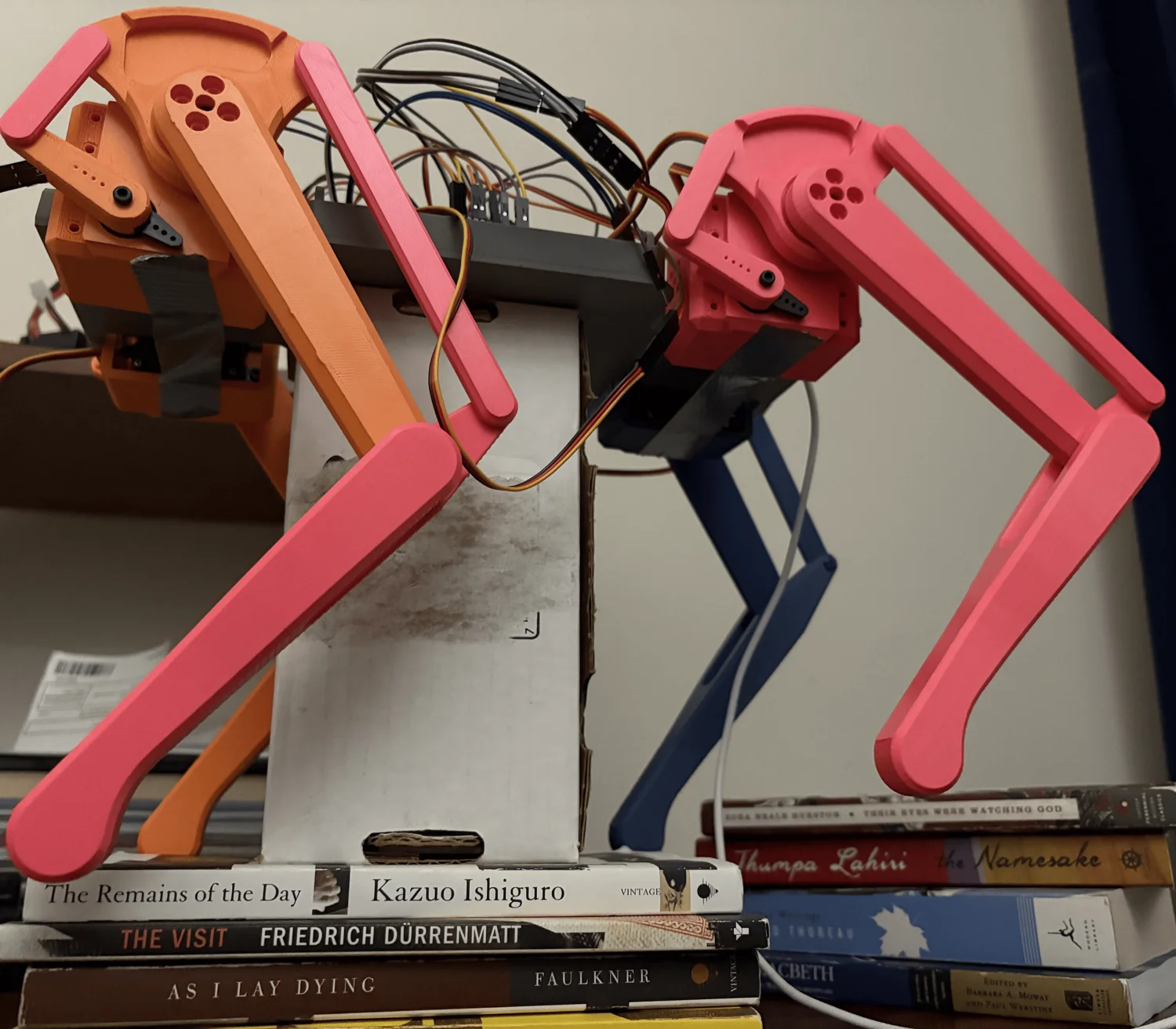 The first functional build, validating the mechanical and electrical design before implementing ROS2 and inverse kinematics.